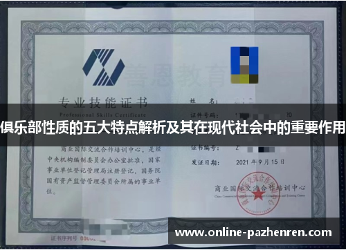 俱乐部性质的五大特点解析及其在现代社会中的重要作用 俱乐部性质的五大特点解析及其在现代社会中的重要作用